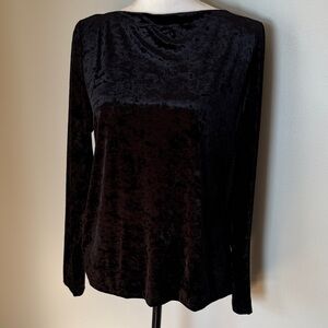 DKNY Black Velvet Women's Blouse